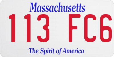 MA license plate 113FC6