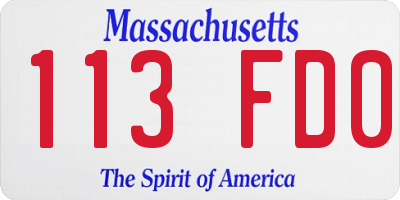 MA license plate 113FD0