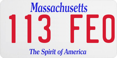MA license plate 113FE0