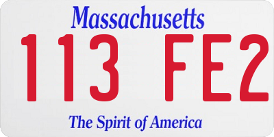 MA license plate 113FE2