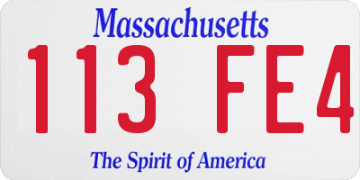 MA license plate 113FE4
