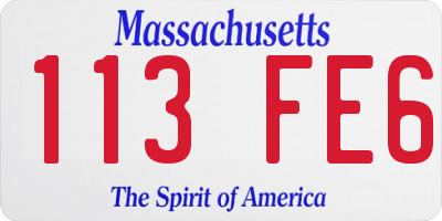 MA license plate 113FE6