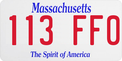 MA license plate 113FF0