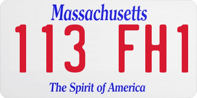 MA license plate 113FH1