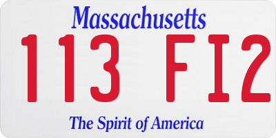 MA license plate 113FI2
