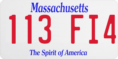 MA license plate 113FI4