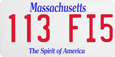 MA license plate 113FI5