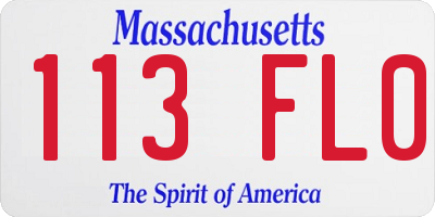 MA license plate 113FL0