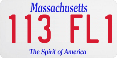 MA license plate 113FL1