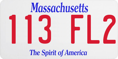 MA license plate 113FL2