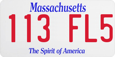 MA license plate 113FL5