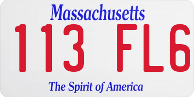MA license plate 113FL6