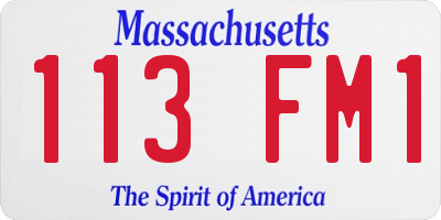 MA license plate 113FM1