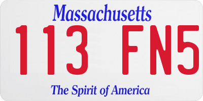 MA license plate 113FN5