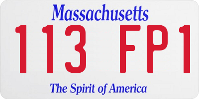 MA license plate 113FP1