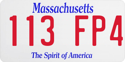 MA license plate 113FP4