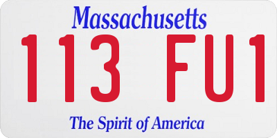 MA license plate 113FU1
