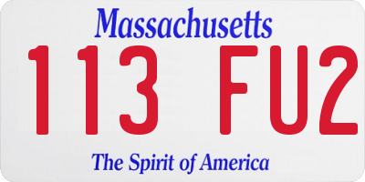 MA license plate 113FU2