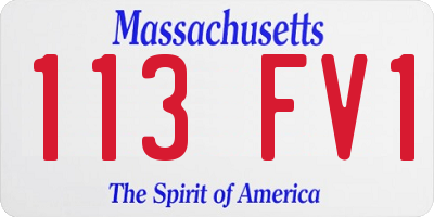 MA license plate 113FV1