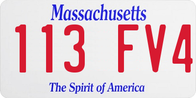 MA license plate 113FV4