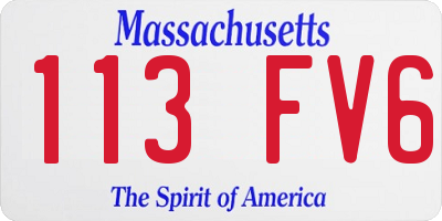 MA license plate 113FV6