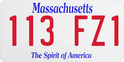 MA license plate 113FZ1
