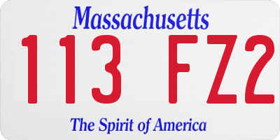 MA license plate 113FZ2