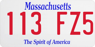 MA license plate 113FZ5