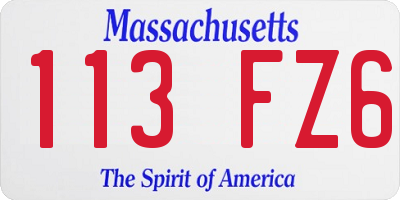 MA license plate 113FZ6