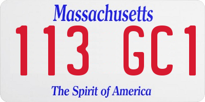 MA license plate 113GC1