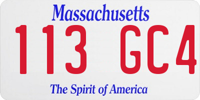 MA license plate 113GC4