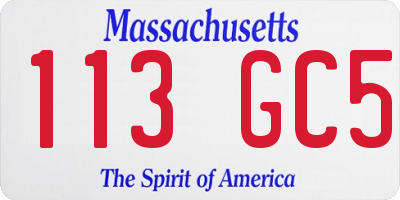 MA license plate 113GC5