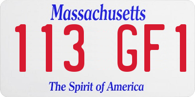 MA license plate 113GF1