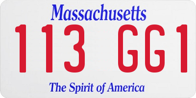 MA license plate 113GG1