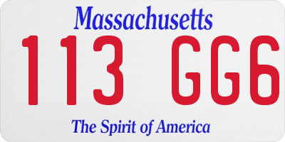 MA license plate 113GG6