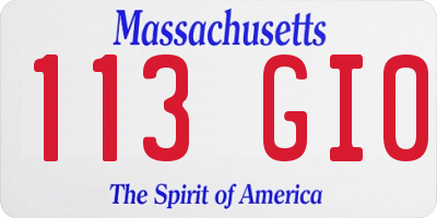 MA license plate 113GI0