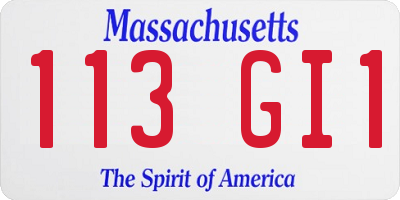 MA license plate 113GI1