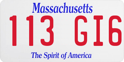 MA license plate 113GI6