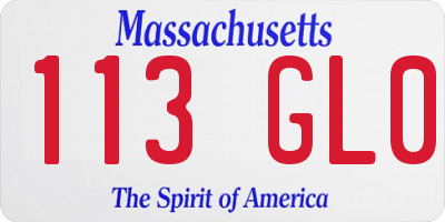 MA license plate 113GL0