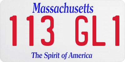 MA license plate 113GL1