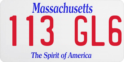 MA license plate 113GL6