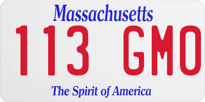 MA license plate 113GM0