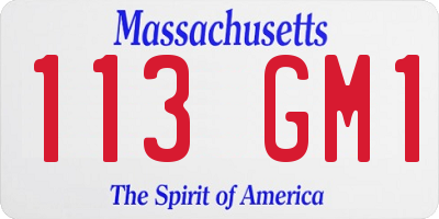 MA license plate 113GM1