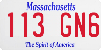 MA license plate 113GN6