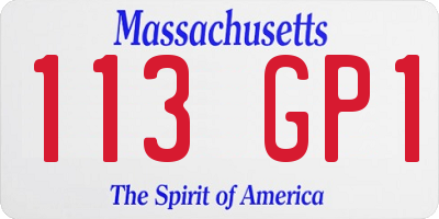 MA license plate 113GP1
