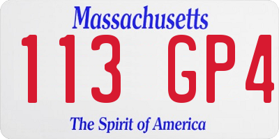 MA license plate 113GP4