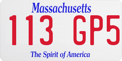 MA license plate 113GP5