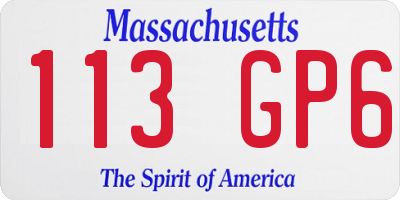 MA license plate 113GP6