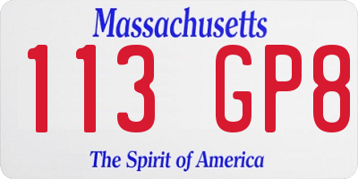 MA license plate 113GP8