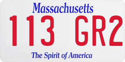 MA license plate 113GR2